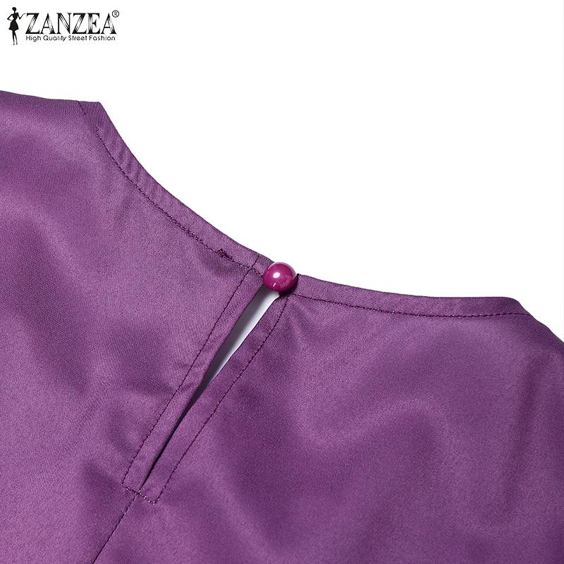 ZANZEA Women Printing Casual Round Neck Sleeveless Summer Dress