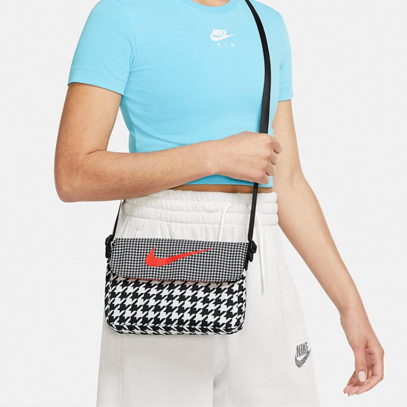 Nike Fabric Shoulder Bag, Crossbody Bag Unisex Black White Casual DJ8067-010