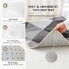 1Pcs Anti Fatigue Kitchen Rugs Geometric Patchwork Gray White Print Waterproof Non Slip Thick Cushioned Mat