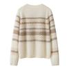 2025 Women's Round Neck Cashmere Sweater - Versatile Color Block Knitwear