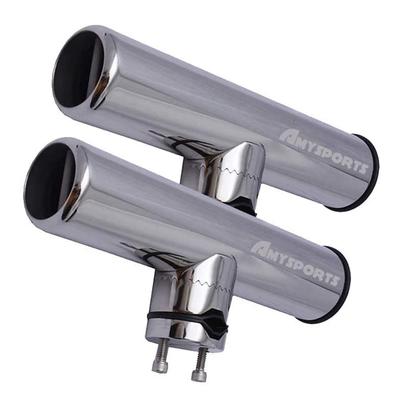 AMYSPORTS Rod Holder, Stainless Steel Clamp-On Rod Holder for Boats, Fits Rails from 19mm To 25mm, 2-Piece Set