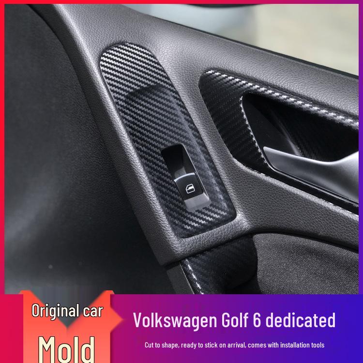 Golf 6 Mittelkonsole Anti-Kick Kohlefaser Aufkleber - Kratzschutz