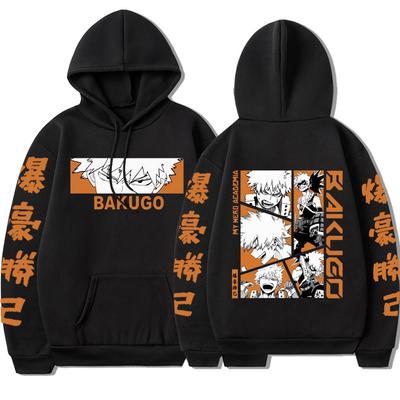 My Hero Academia Anime Herren Damen Mode Hoodie Bakugou Katsuki Lässige Pullover Übergroßes Langarm-Sweatshirt Streetwear