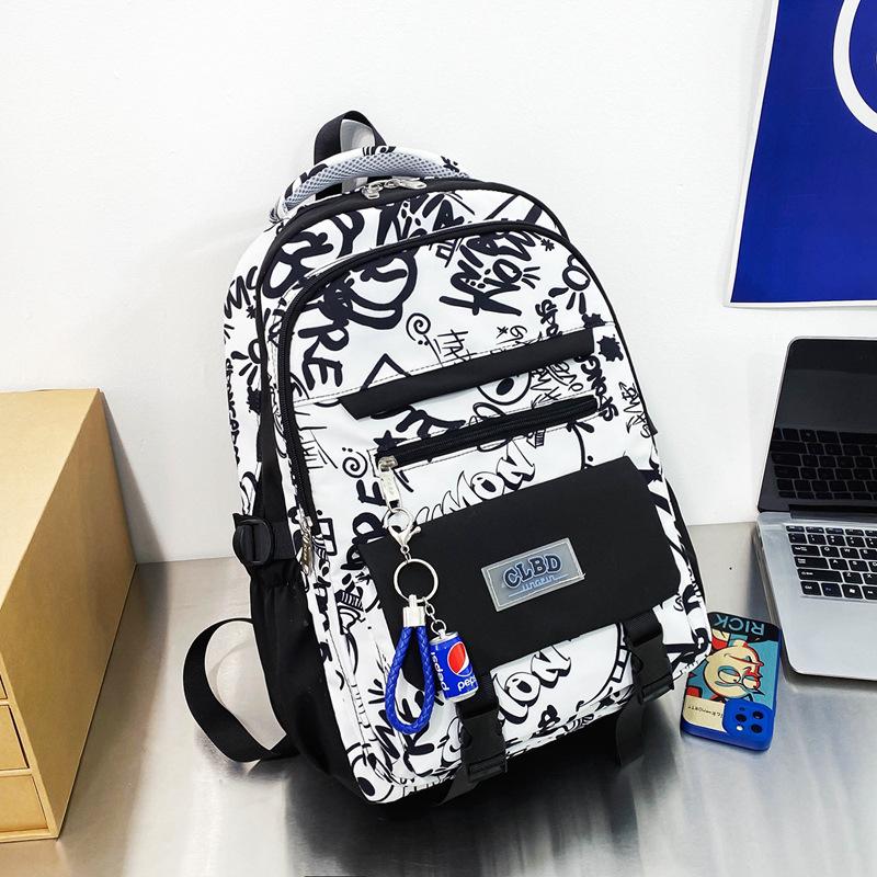 Student Backpack Women's College School Bag Personalized Graffiti Funny Versatile Casual Backpack