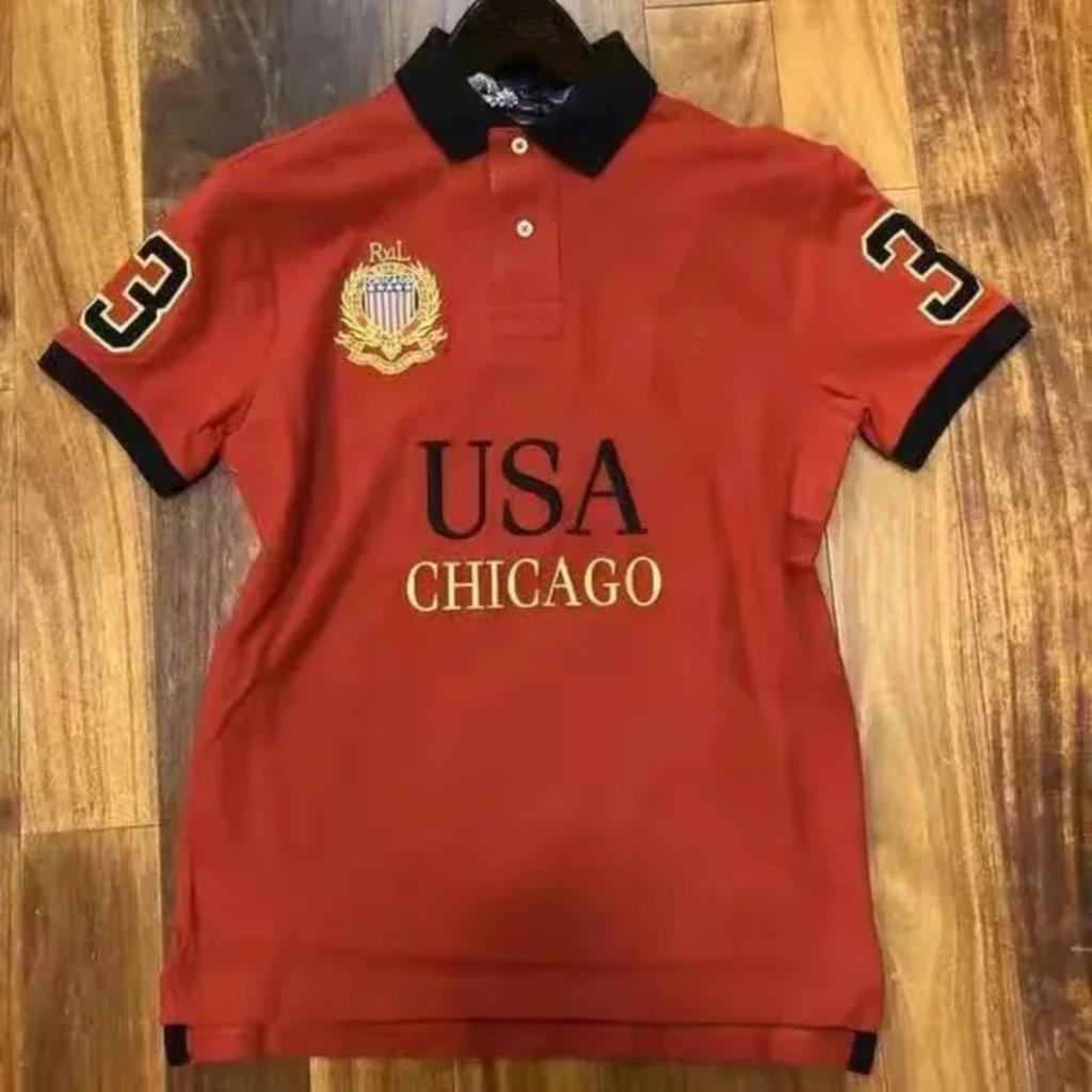 ZYLLO Neue Poloshirts Europäische und amerikanische Herren Kurzarm Freizeit Baumwolle Übergröße Bestickte T-Shirts