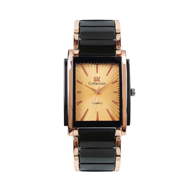 New Quartz Watches Man Fashion Luxury Business Rectangle Wristwatches Black Gold Couple Watch Gifts Reloj Hombre Montre Homme
