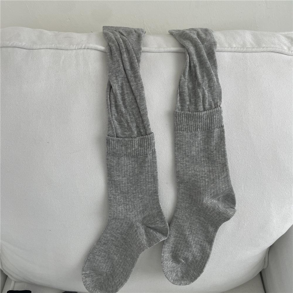 Ladies Spring and Summer New Hollow Mesh Soft Waxy Boneless Long Tube Pile Socks