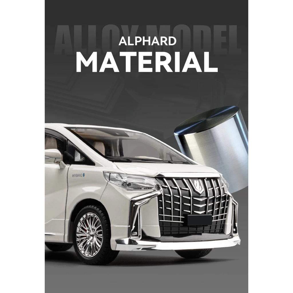 1/18 Toyota Alphard MPV Alloy Die Cast Toy Car Model Sound and Light Children's Toy Collectibles Birthday Gift