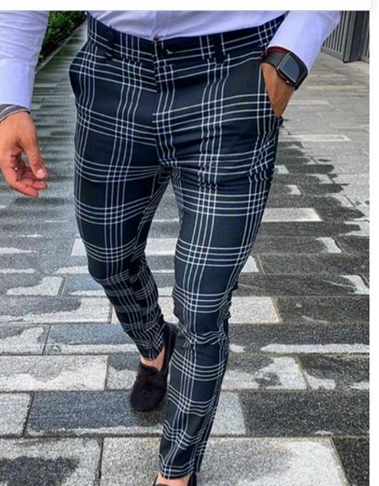 2025 Μπεστσέλερ Ανδρικό Καρό Ψηφιακό Μοτίβο Επαγγελματικό Καθημερινό Παντελόνι