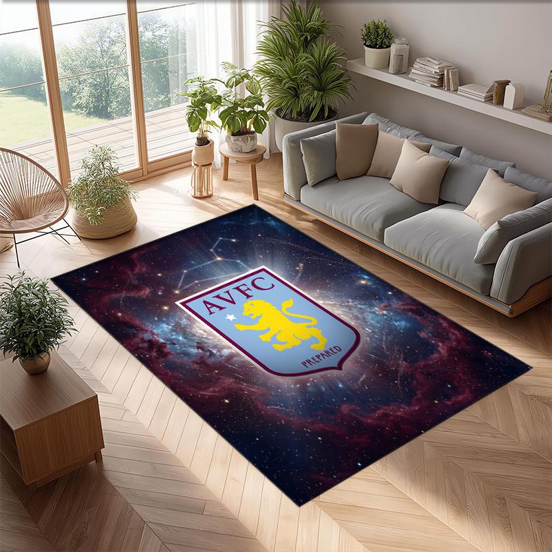 Tappeto in Velluto di Cristallo con Stampa Calcio Aston Villa, Comodo Assorbente d'Acqua Antiscivolo Tappeto per Pavimenti Interni