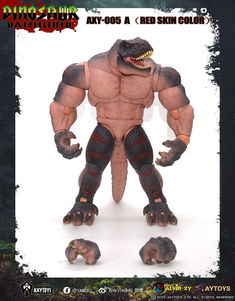 AXYTOYS AXY005A Tyrannosaurus Tribal Soldier Scale PVC ABS Painted Movable Figure "Dinosaur Battlefield" [Black] 1/12 &