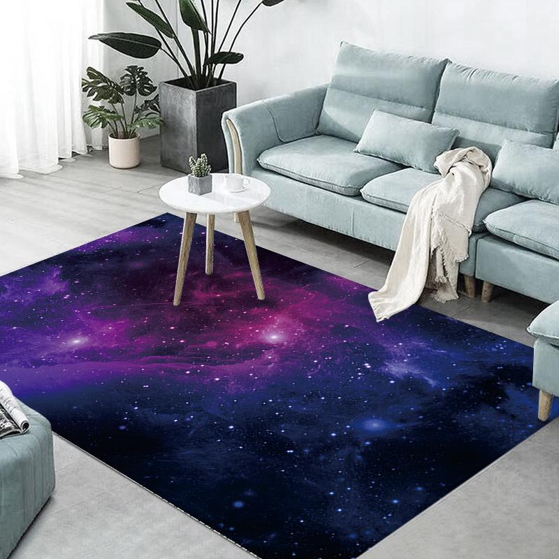 Starry Sky Universe Living Room Carpet Floor Mat Bedroom, Dream Full Bedside Carpet, Office Decorative Carpet