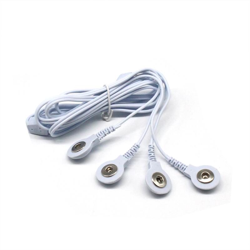 2 Way+4-Way Machine Massager Button Cable Electrode Electrode PadsStandard Connection Massage for TENS Unit Lead Wires Cables