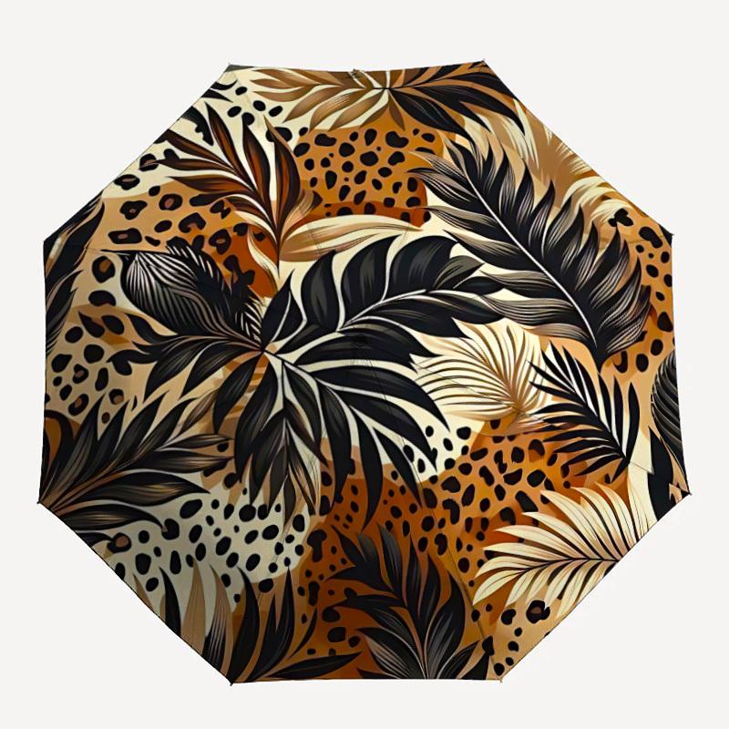 

1pc Jungle Print Umbrella - Portable Home Essential, Durable Iron Frame with Rod Structure, Fashion Lovers yy250910103