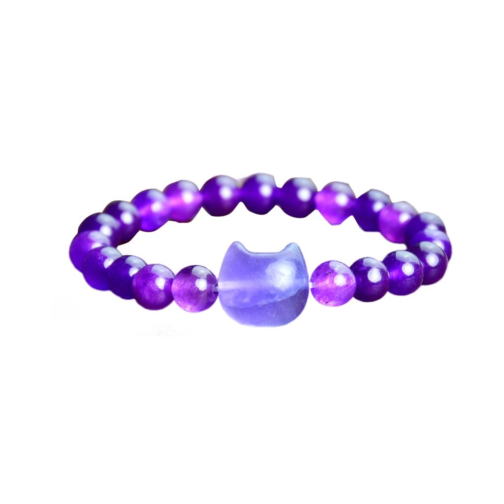 Bohemian Natural Stone Bead Bracelet Cats Head Charm Wristband Handmade Jewelry Gift for Birthdays and Anniversaries