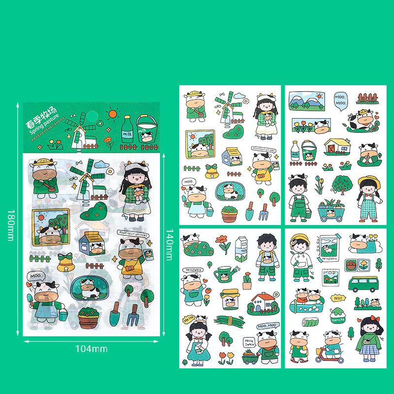 4 Sheets/Set Washi Paper Sticker Kawaii Scrapbooking Daily Material Planner Stickers for Student Kids DIY Decoration