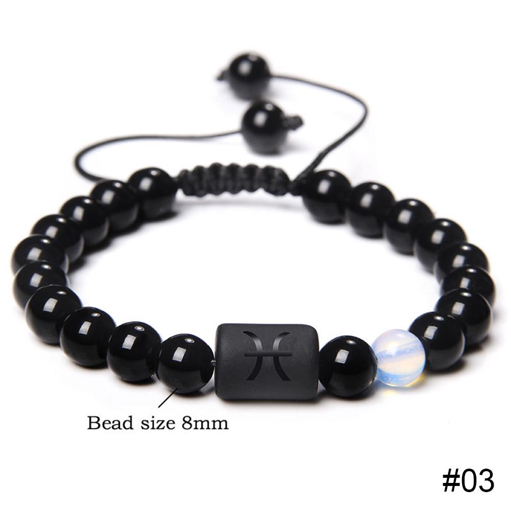 12 Constellations Woven Bracelet Creative Fashion Bracelet Adjustable Beaded Bracelet Jewelry Gift for Men Women