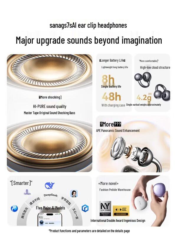 SANAG S7S AI Bluetooth Ear Clip Headset