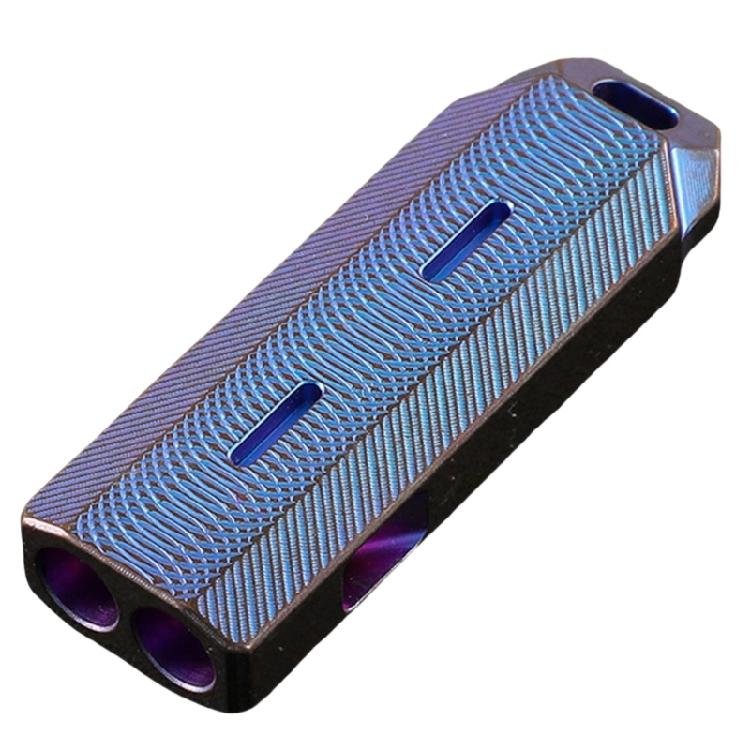 Portable Titaniums Alloy Double Tube Whistle High Frequency Whistle Outdoor Camping Survival Whistle 120db Loud Sound