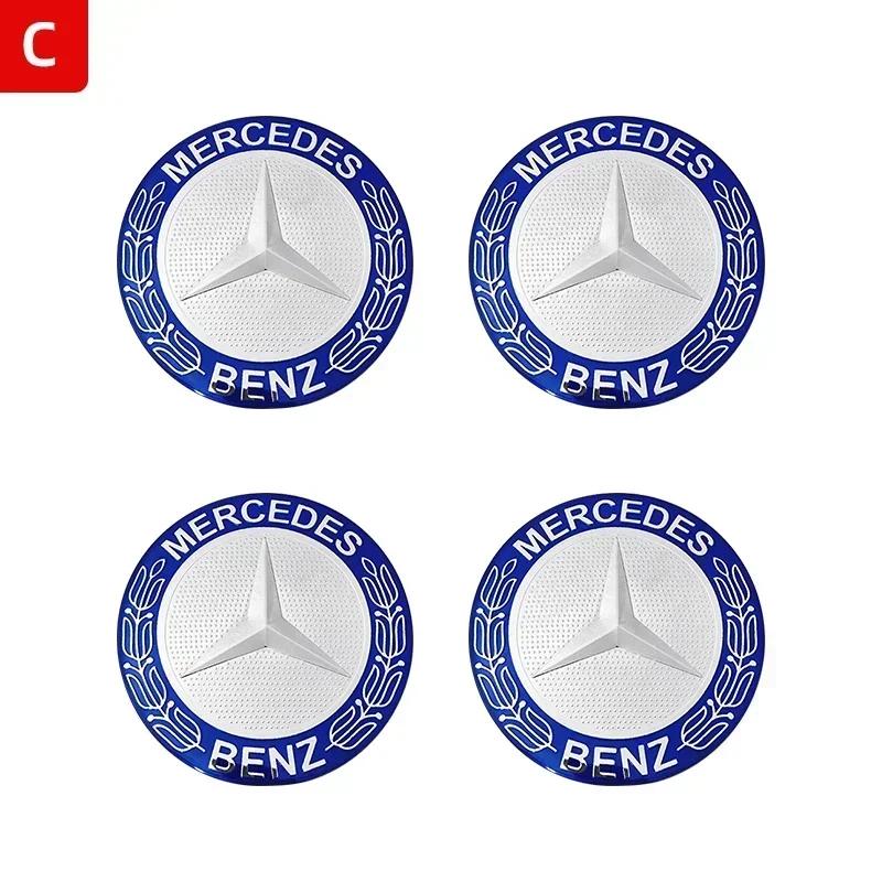 

4pcs 56mm 60mm 65mm 75mm Car Wheel Center Hub Caps Sticker Badge For Mercedes Benz A B C E class GLA GLC CLA GLK W204 W205 W212 56mm