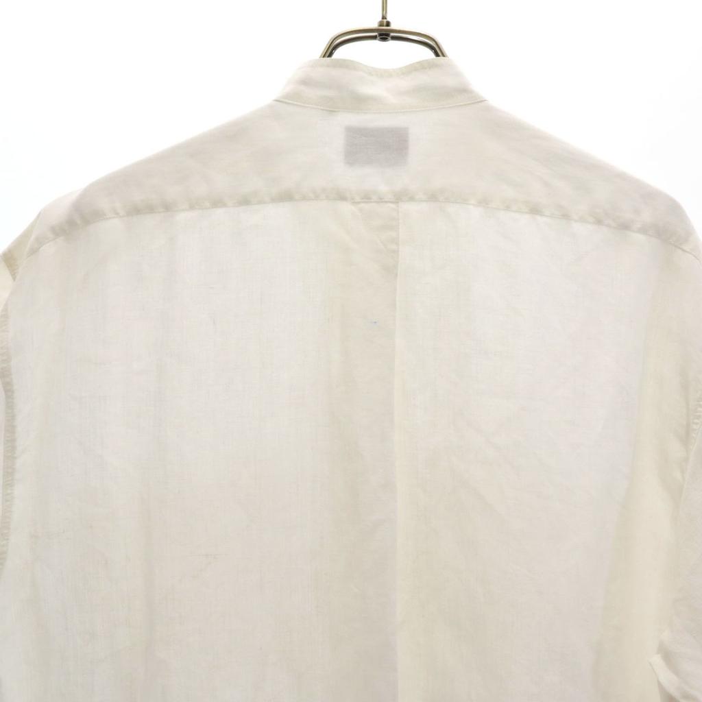 issei miyake the shirts 90s Linen Old Long sleeve Band collar shirt M Men's Used