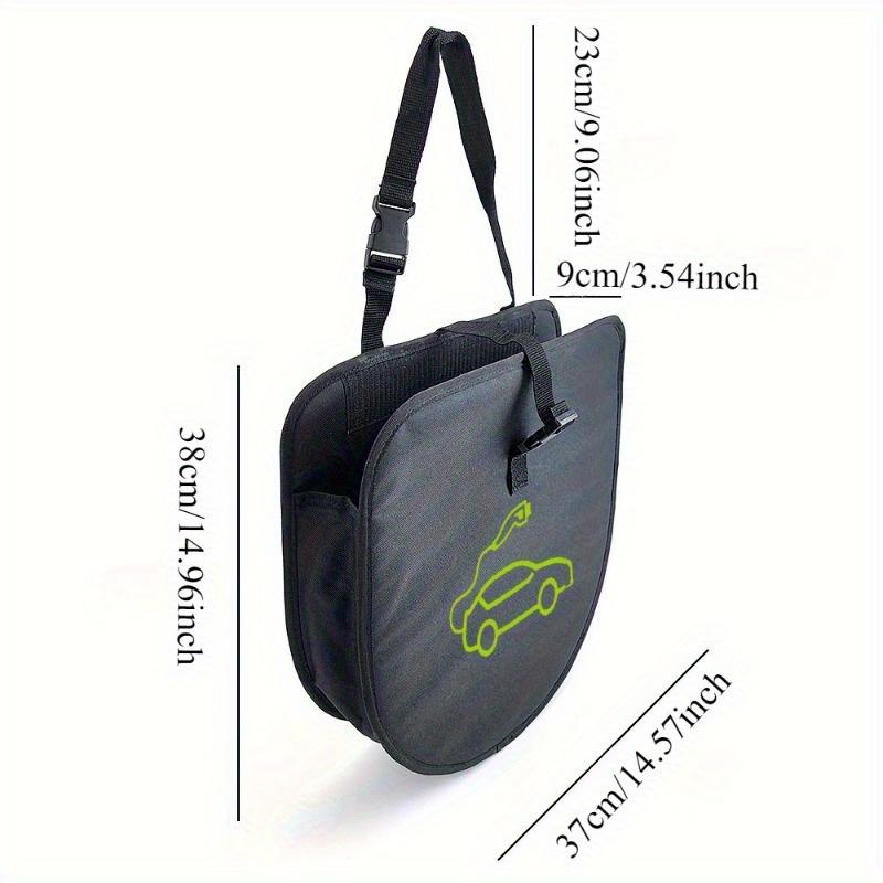

Black Car Hanging Charger and Cable Organizer Bag - Compact Design, Easy Access & Trunk Organization, Secure Zipper Closure