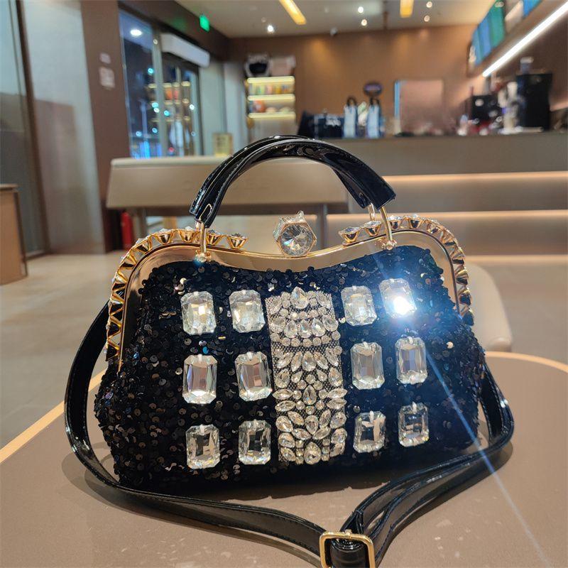 New Fashionable Sequin Studded Diamond Large Capacity Handbag for Women