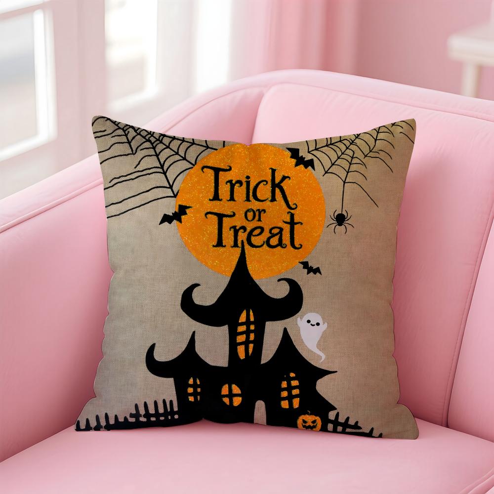 

Scary Halloween Bat Pumpkin Cushion Cover Premium Comfort Reversible Pillow Cove -Two in One Design for Any Room & Car Interior 30cmx30cm