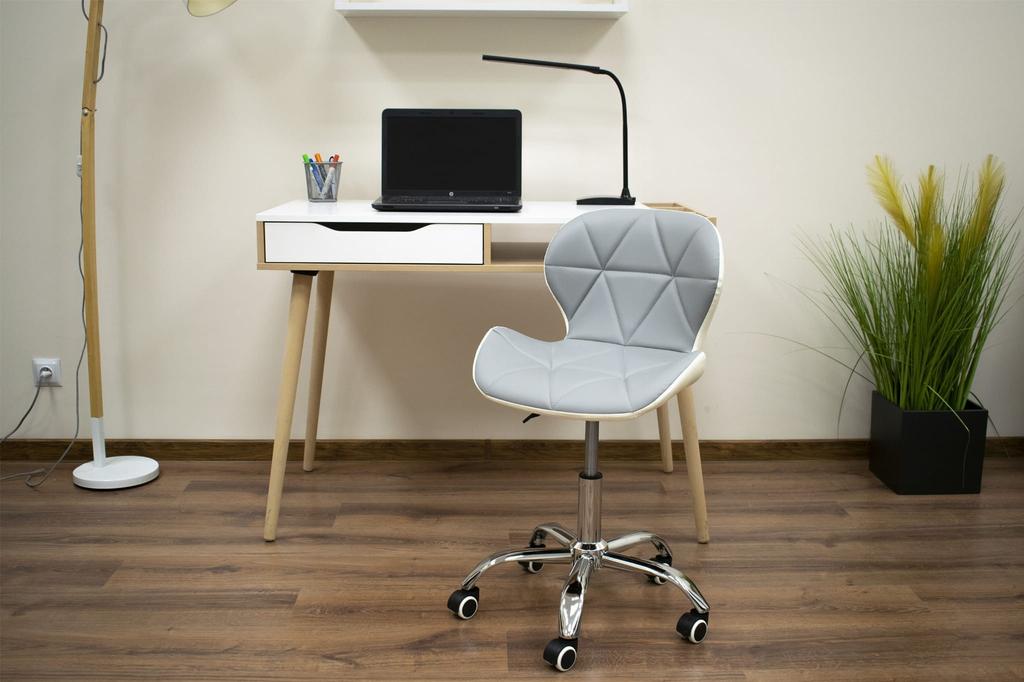AVOLA Swivel Chair - Gray and White
