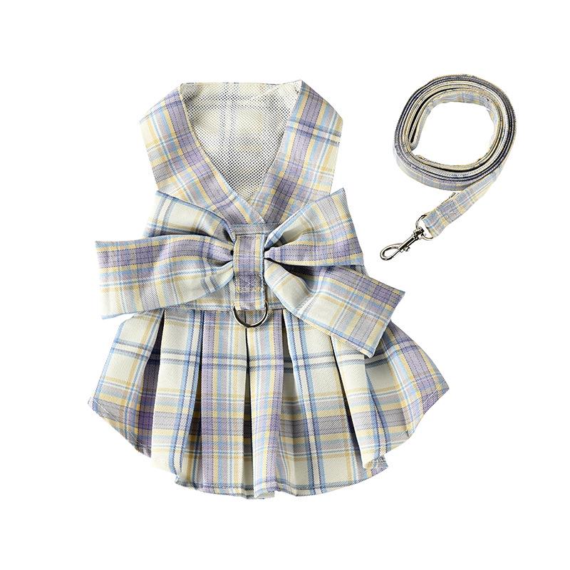

Summer Plaid Pet Skirt & Vest Set for Cats and Dogs Large