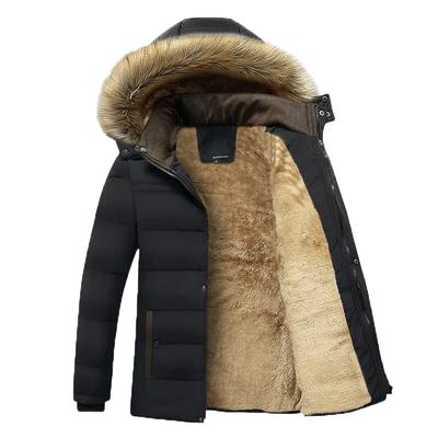 Fleece Parkas Men Waterproof Hooded Fur Collar Parka Jacket Coat Men Autumn Fashion Casual Parkas Men WinterWarm Thick