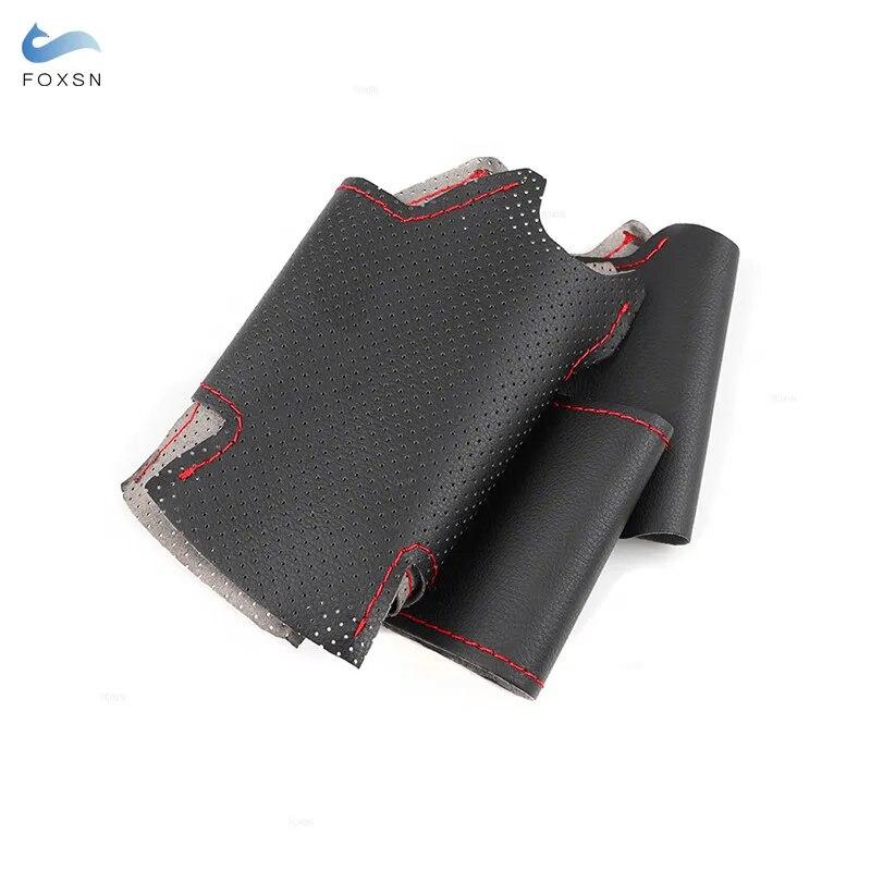 

Оплетка на руле для Toyota Prius 30 XW30 2009-2015 Prius C US 2012-2017, автомобильный руль, кожаный чехол, сшитый вручную red line