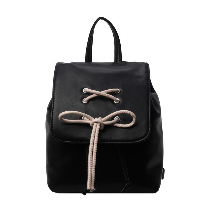 Bow double shoulder small bag women's new trendy fashion backpack cute portable shoulder bag schoolbag