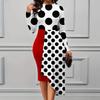 Spring and Autumn Women's Dress Elegant Overlay Package Hip Mid-Length Irregular Splicing Dresses