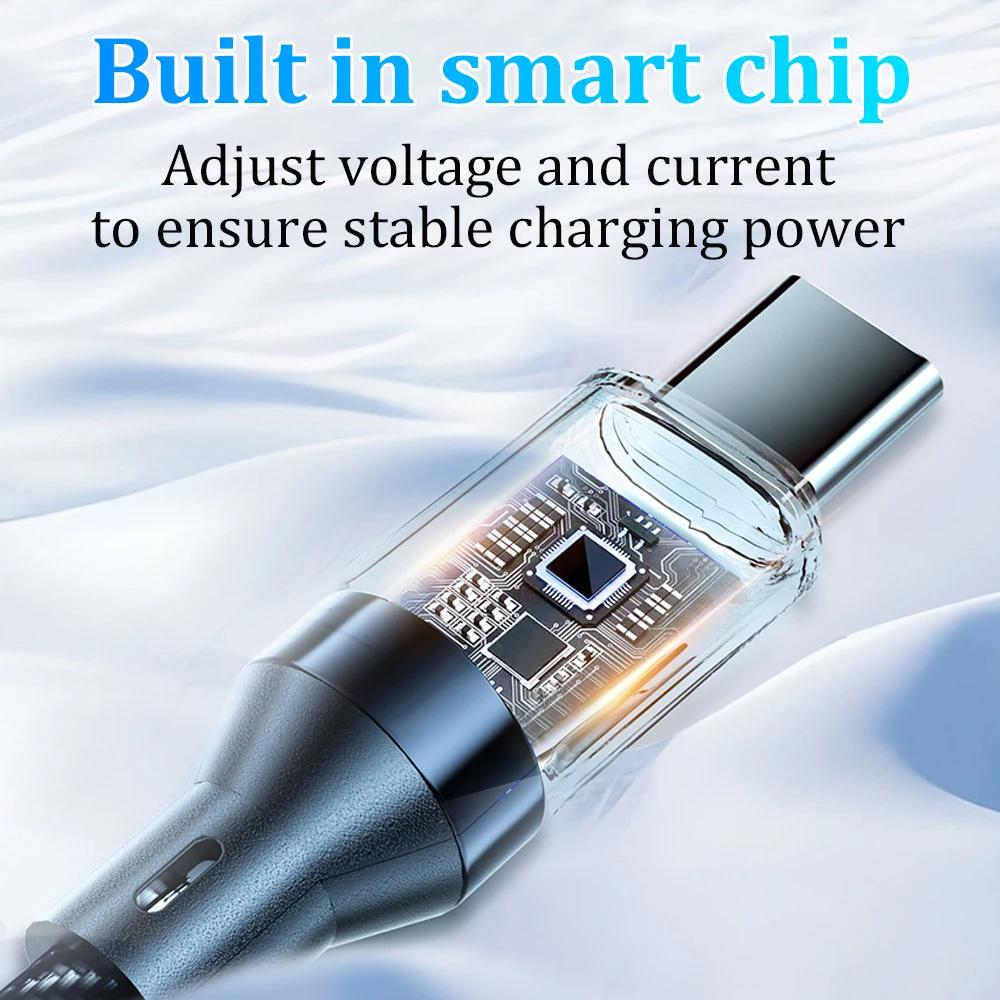120W 6A USB  Type C To Type C Cable  Fast Charging USB USB C  Data Cable with LED Display for Xiaomi Samsung Huawei