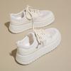Womens Casual Sports Shoes 2026 New Spring Summer Style Thick Sole Board Shoes Breathable Artificial Flat Shoes White Sneakers