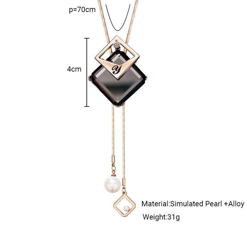 Kryształowe geometryczne naszyjniki i wisiorki dla kobiet Collier Femme Modne długie naszyjniki statement Akcesoria Łańcuszek do swetra Biżuteria