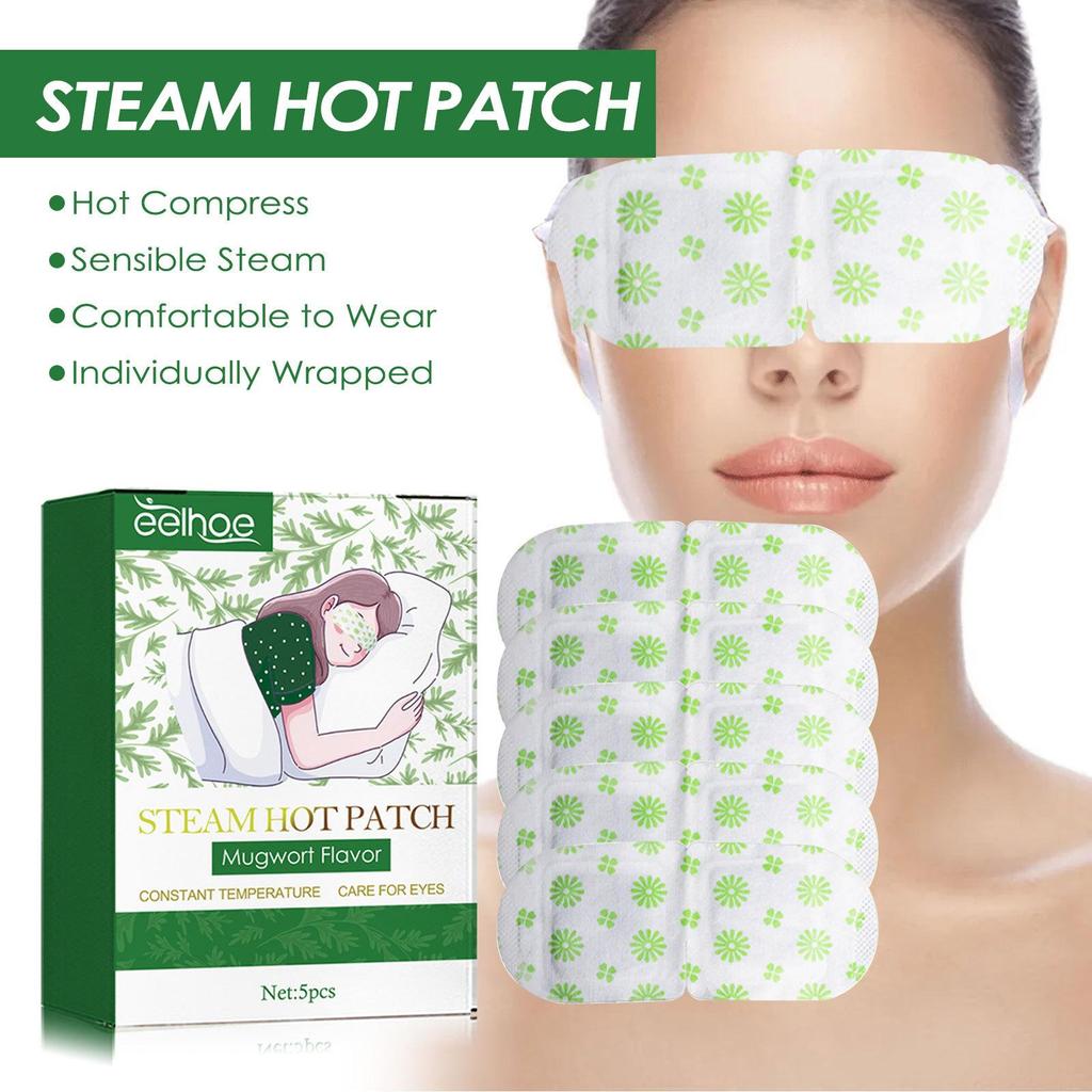 5PCS Artemisia Steam Eye Mask Relieves Eye Fatigue And Discomfort, Lightens Fine Lines, Black Circles, And Eye Protection Eye Mask