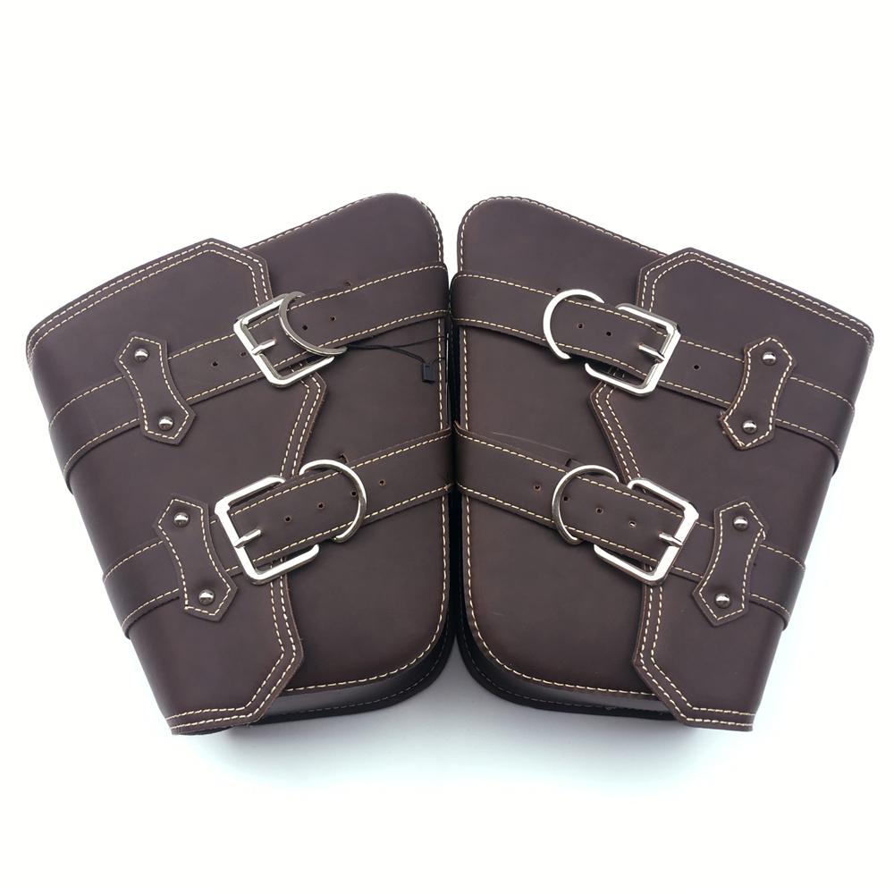 

Коричневый кожаный чехол для мотоцикла, сумка для багажа, боковая сумка для инструментов, универсальная, подходит для Honda Yamaha Suzuki Harley Sportster XL 883 XL1200 коричневый