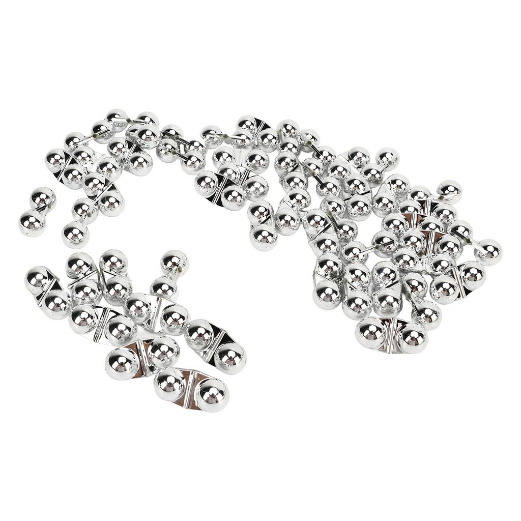 50PCS Fishing Double Rattle Metal Sea Fishing Attractor Bell Beads with Plastic Case for Luring Fish Silver