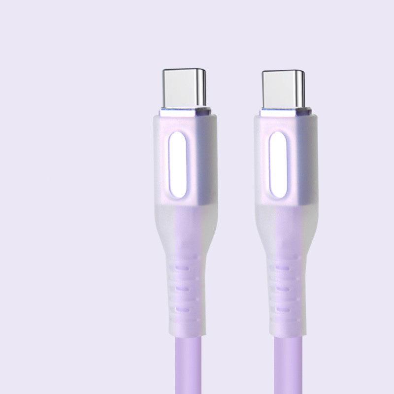 Luminous Silicone Type-C Charging Cable, 3A Fast Charging for Android & Apple Devices