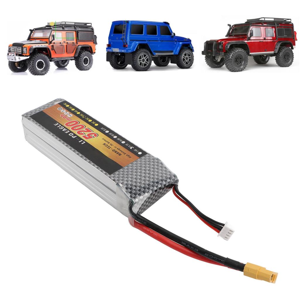 5200mAh Lithium Battery 35C 11.1V XT60 Li Polymer RC Car Battery for Remote Control Car Truck Vehicl
