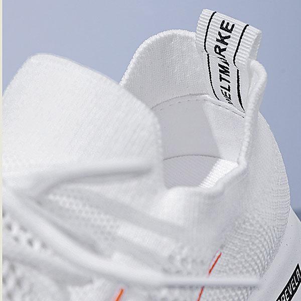 Breathable Non Slip White Women's Sports Shoes with Front Lace Up Lightweight Women's Casual Running Shoes