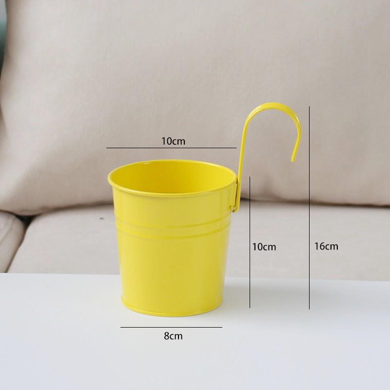 Jardinieră suspendată colorată din fier forjat pentru suculente - Coș detașabil pentru balcon