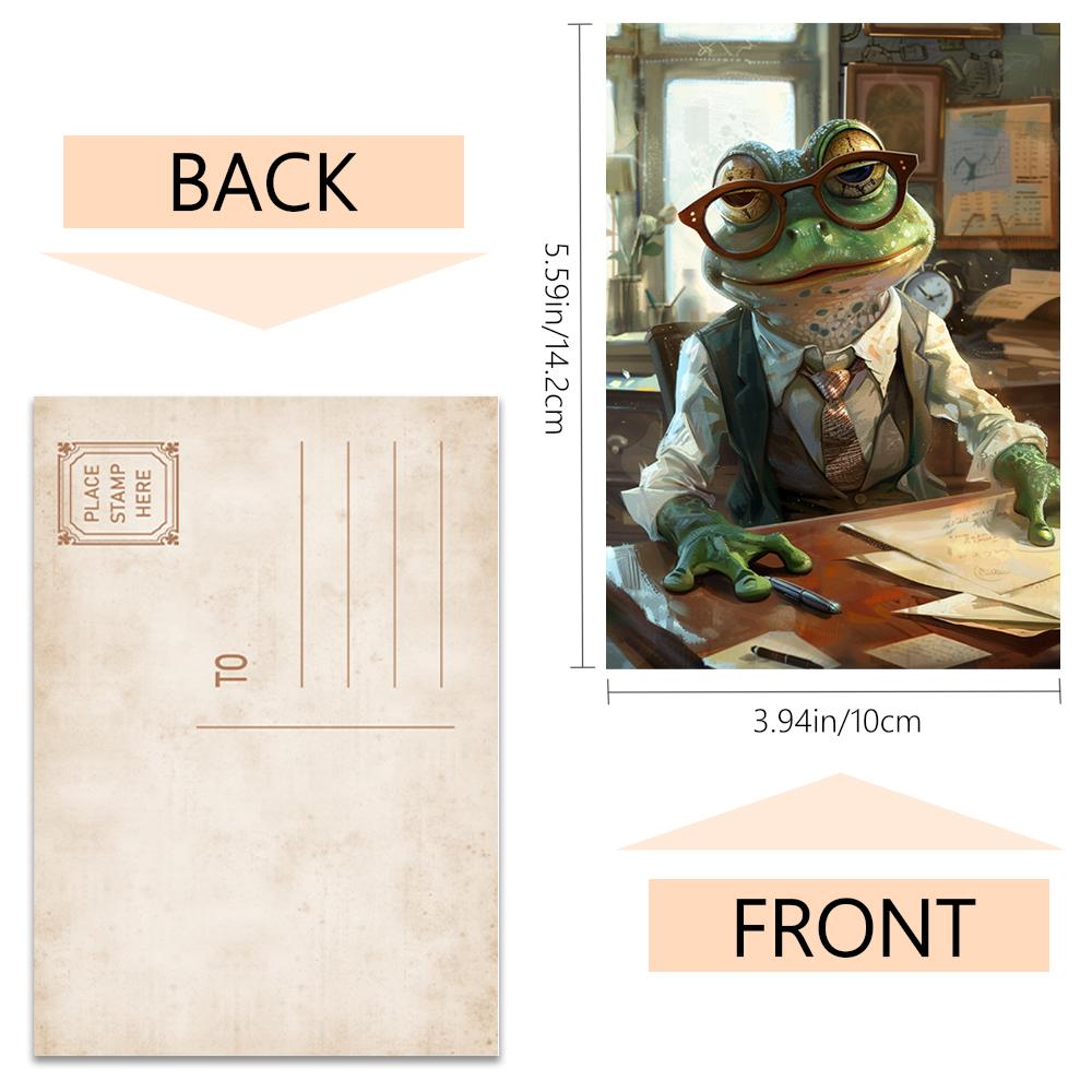 32pcs, Funny Frog Postcard, Abstract, Birthday/Anniversary Gift, Collectible, Suitable for Gift Giving, Can Be Mailed.