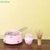 Pink Heart Matcha Whisk Set | Bamboo Chasen & Ceramic Bowl/Stand Kit for Matcha Preparation