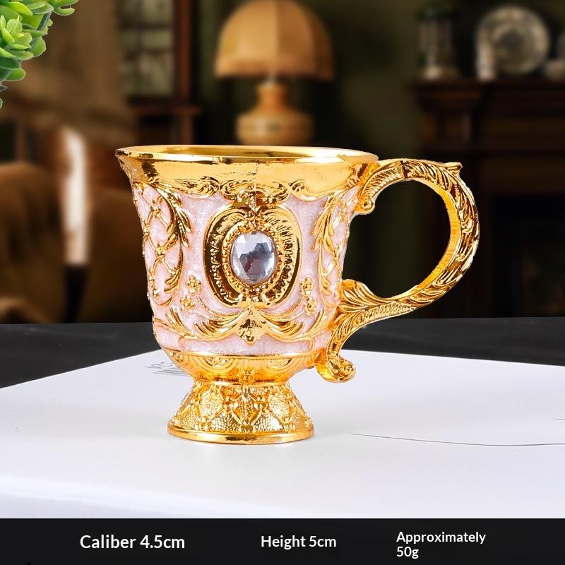 Vintage European Alloy Goblet Embossed Enamel Mini Liquor Wine Cup Multi Colors For Wedding Home Bar Table Decor Gift