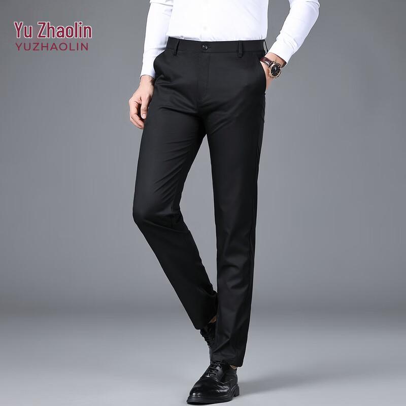 YUZHAOLIN Men s Summer Casual Straight-Leg Pants 35 чёрный