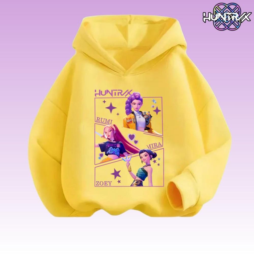 K-pop Devil Hunter Children's Hooded Coat Anime Cartoon Fashion Girl Spring and Autumn Cute Coat Children's Clothing