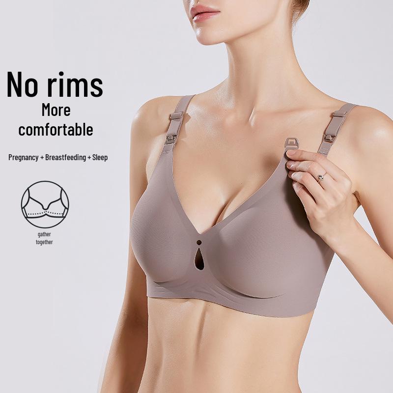 Plus Size Maternity Nursing Bra: Anti-Sagging, Thin, One-Piece Front Buckle, Perfect for Summer.